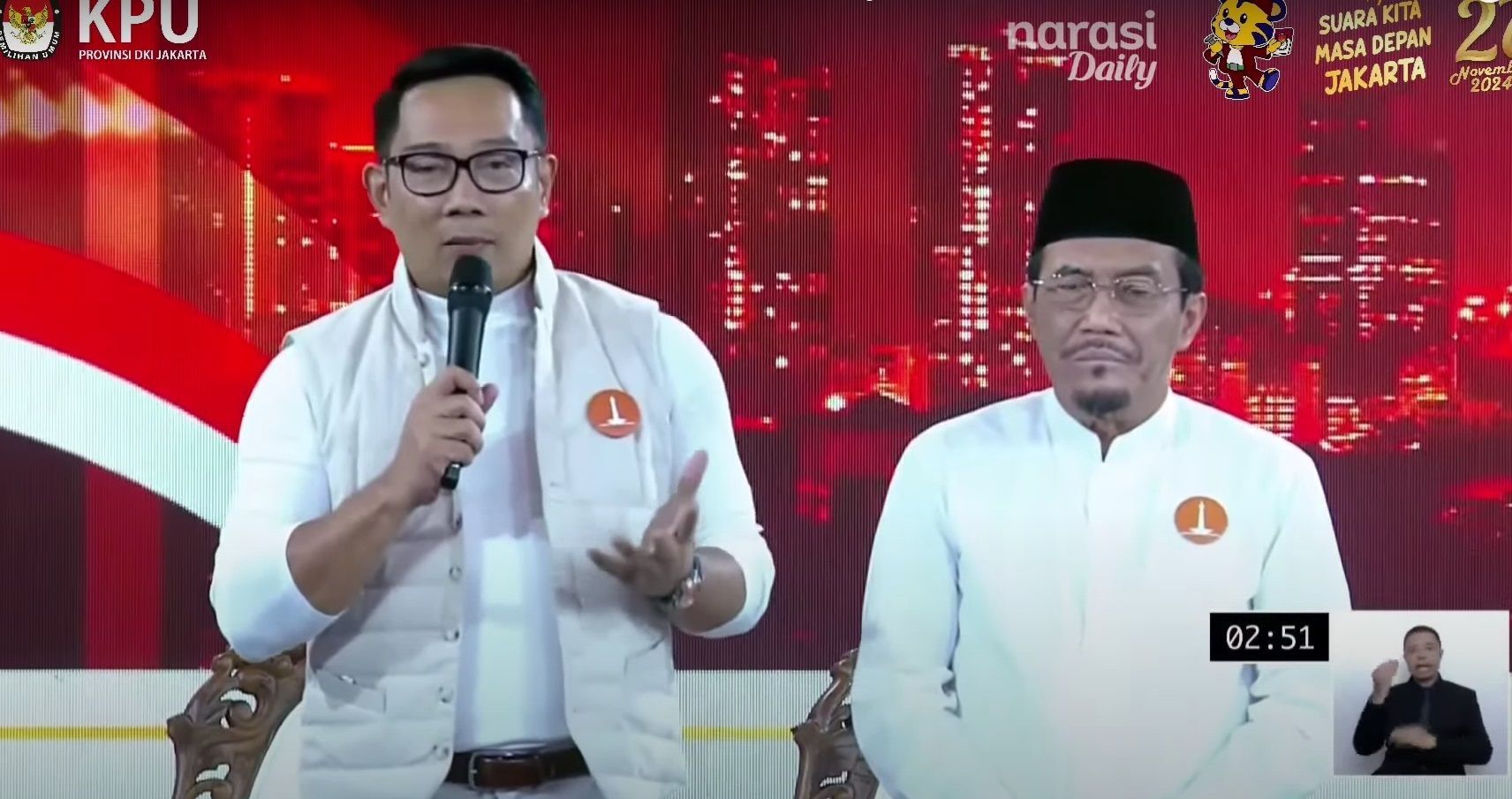 Debat Cagub DKI Perdana, RK-Suswono Janji Benahi 6 Urusan, Salah Satunya Membantu Gen Z