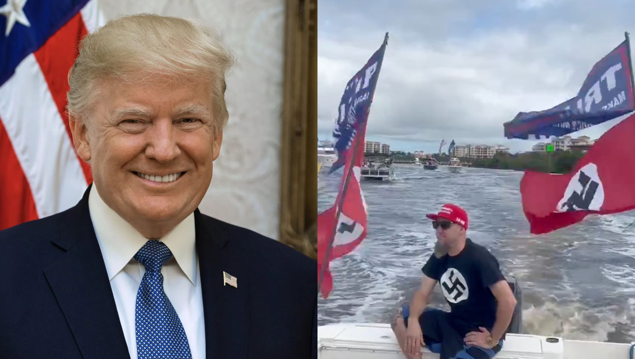 Bendera Nazi Dikibarkan Bersama Dengan Bendera Trump di Trump Boat Parade: 