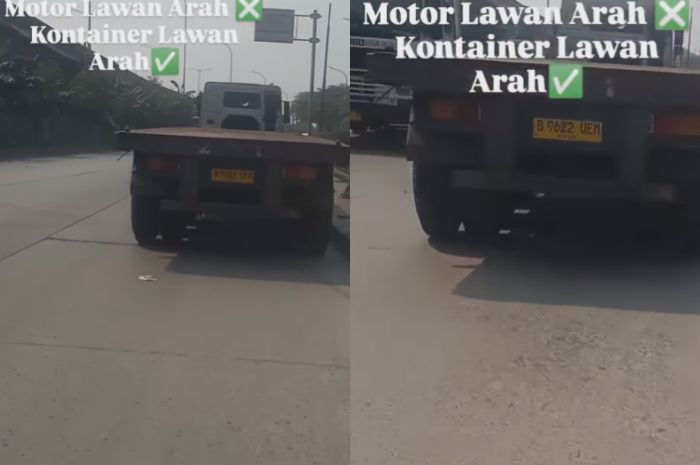 Viral Aksi Kontainer Lawan Arah di Jakut, Endingnya Diburu Polisi