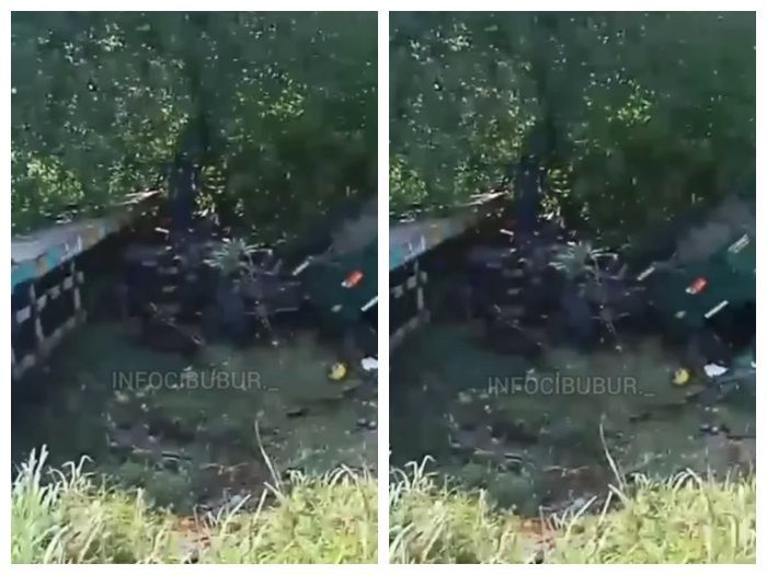 Viral Truk Trailer Terperosok di Tol Jagorawi, Beruntung Tidak Ada Korban