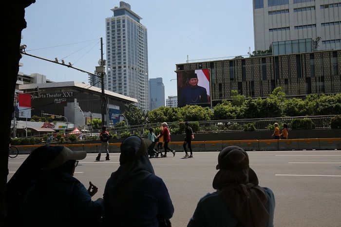 Masyarakat Padati Sarinah, Antusias Nobar Pengucapan Sumpah Presiden dan Wakil Presiden
