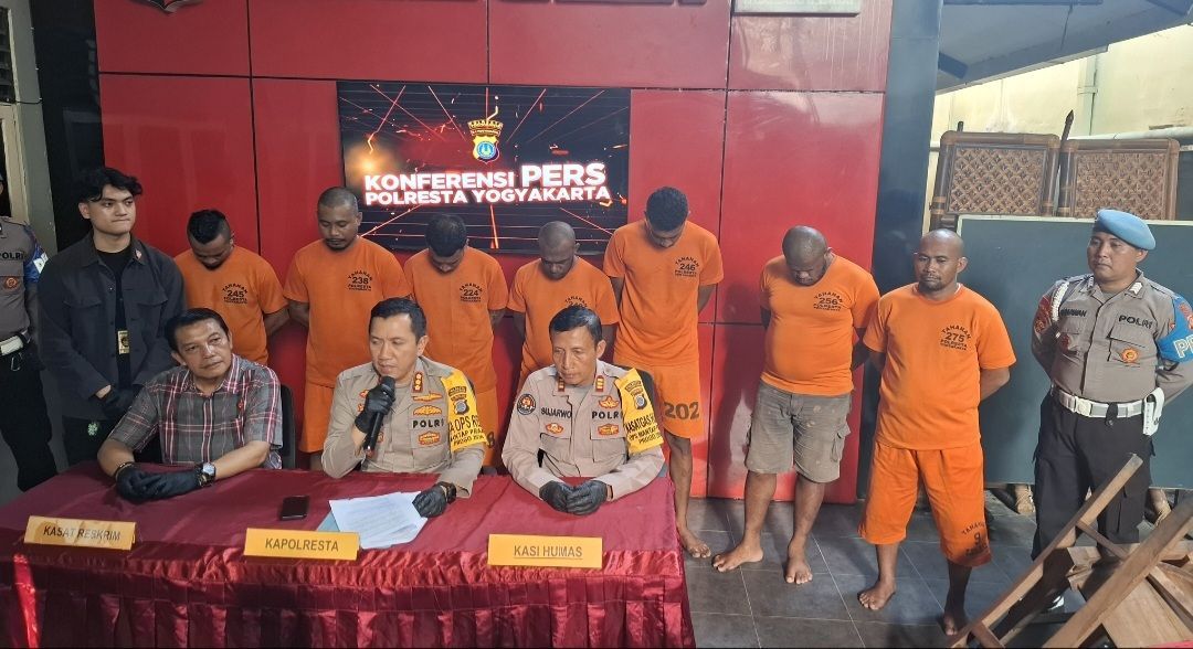 Sudah ditangkap, Tampang  7 Pelaku Penganiayaan Santri di Jogja Terancam Pidana 5 Tahun
