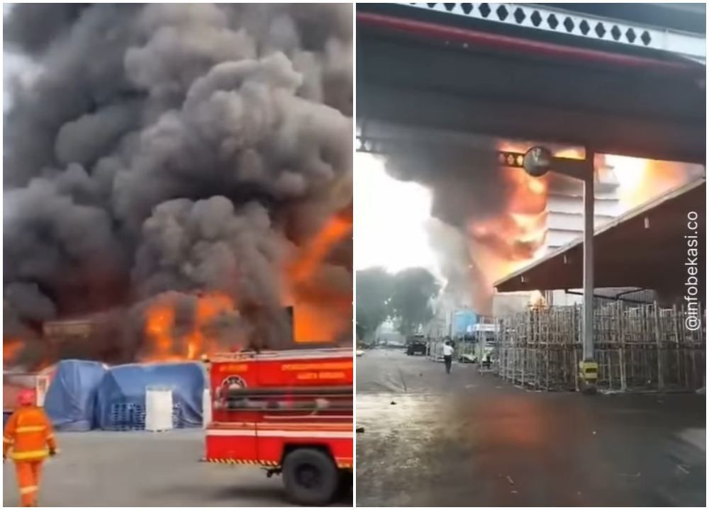 Kebakaran Hebat Landa Pabrik di Kota Bekasi, Belasan Unit Mobil Pemadam Dikerahkan