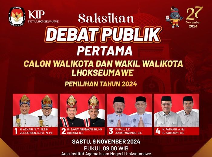 Debat Perdana Calon Wali Kota Lhokseumawe, Paslon 02: Kualitas Pendidikan yang Bagus Hanya di Banda Sakti