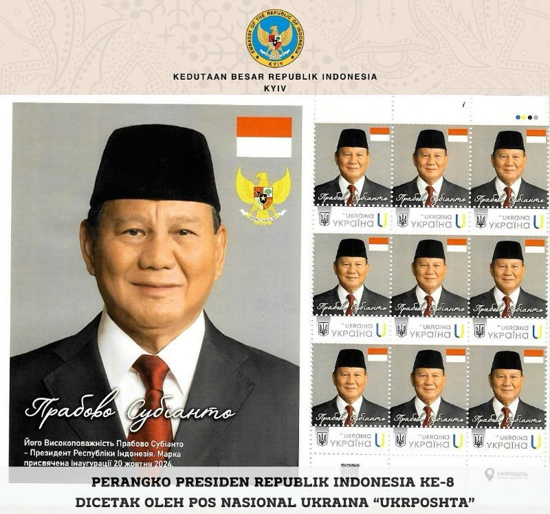 Prangko Edisi Khusus Presiden Prabowo Subianto Diluncurkan di Ukraina, Begini Bentuknya!