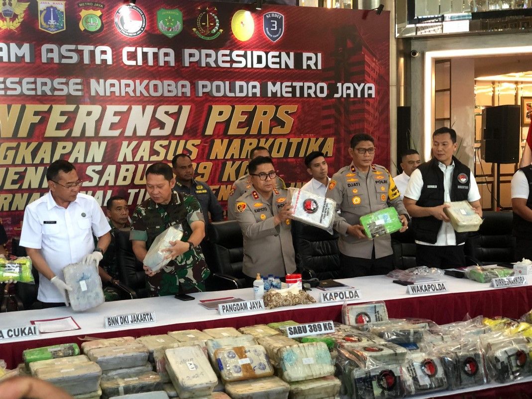 Polda Metro Bongkar Sindikat Narkoba Jaringan Afganistan-Jakarta, 389 Kg Sabu Berhasil Disita