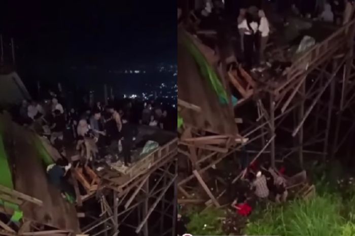 Viral, Kafe di Lampung Ambruk di Malam Tahun Baru Diduga Kelebihan Muatan