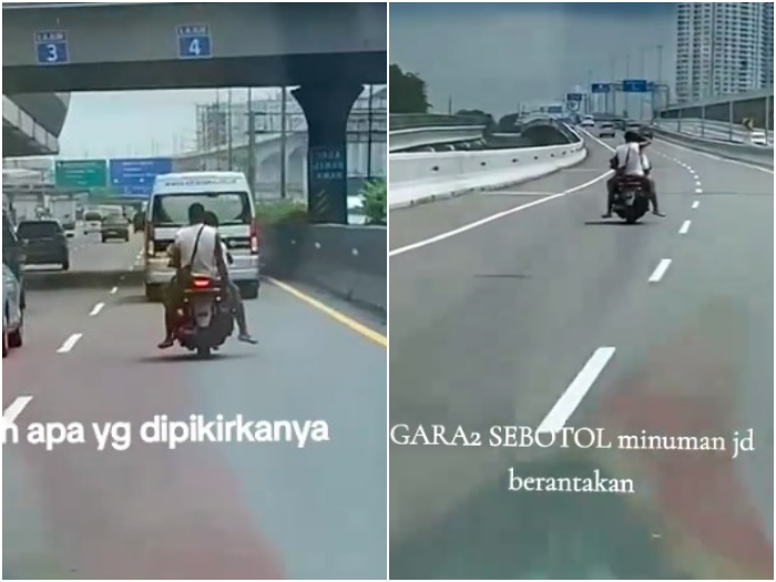 Viral Pemotor Bonceng 3 Masuk Tol Japek, Ngaku ke Polisi Sedang Kejar Mobil