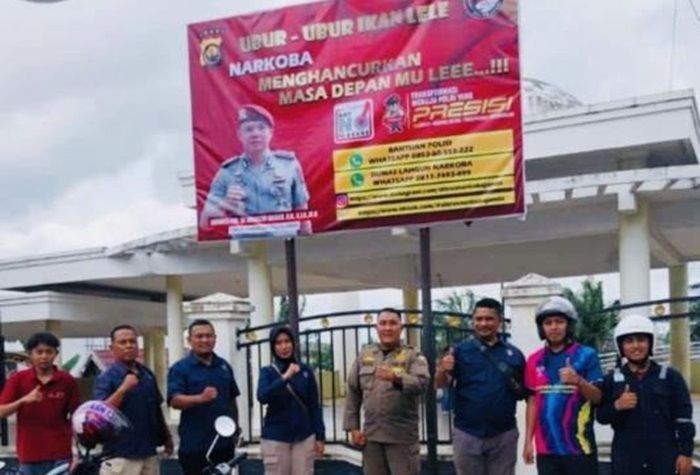 Ditresnarkoba Polda Jambi Beri Himbauan Cegah Penyalahgunaan Narkoba Gunakan Sepanduk Bertuliskan 'Ubur-ubur Ikan Lele'