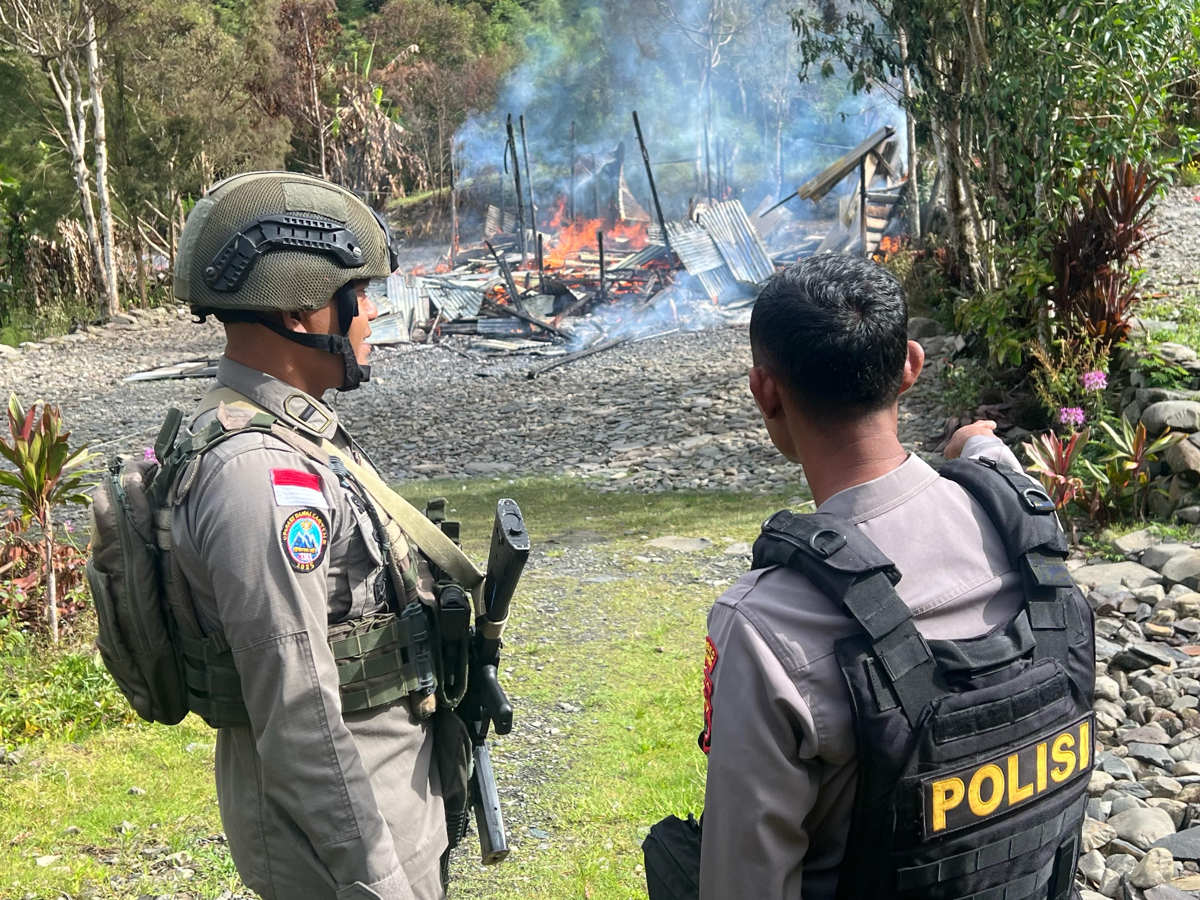  Rumah di Puncak Jaya Papua Ludes Dibakar, Satgas TNI-Polri Gelar Penyelidikan