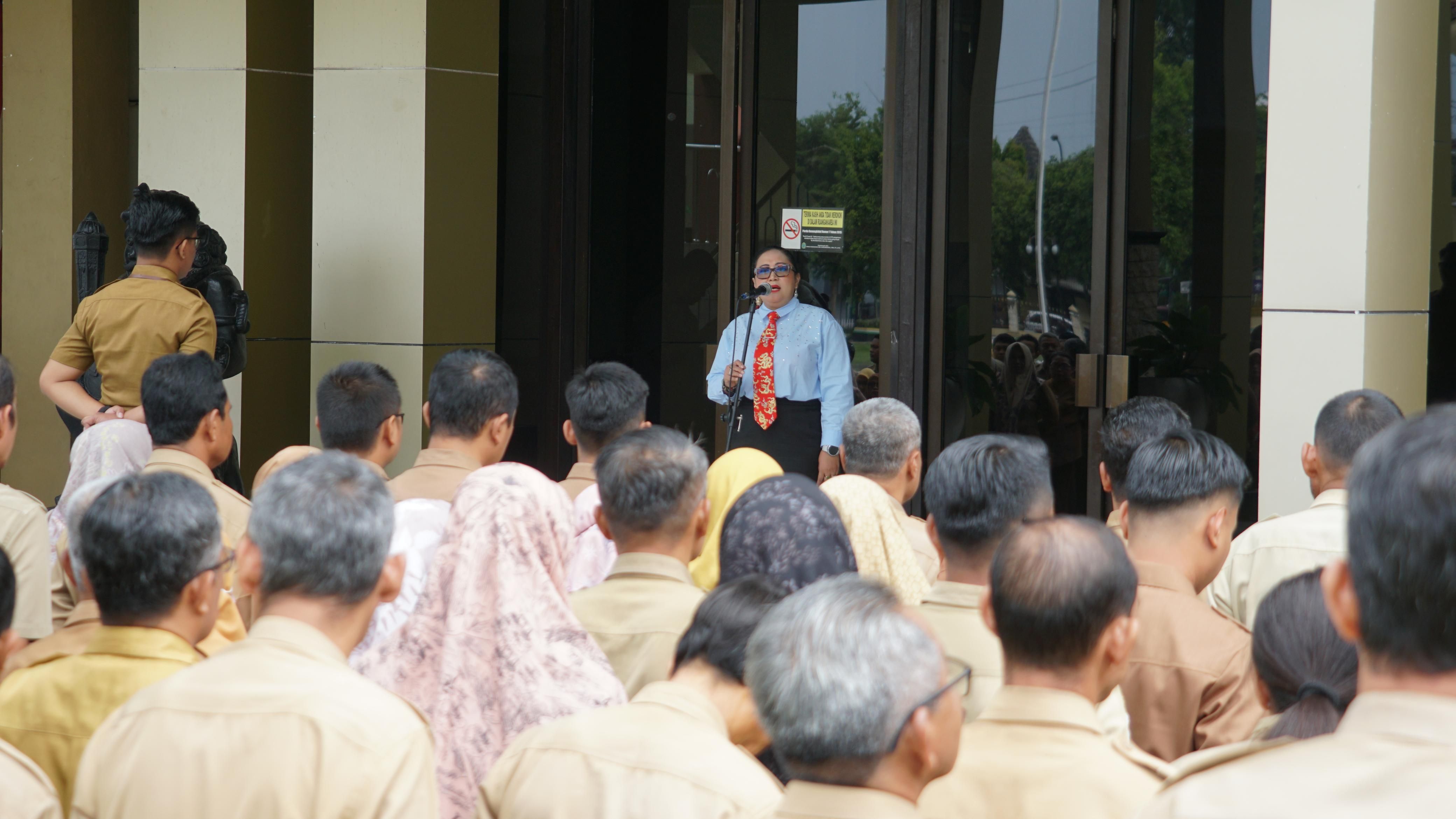 Mulai Bekerja, Bupati Gunungkidul Tekankan Disiplin dan Integritas ke ASN saat Pimpin Apel Pagi