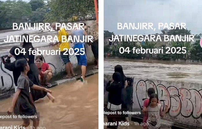 Kondisi Terkini Banjir di Jatinegara Jaktim, Air Kali Ciliwung Lebih Tinggi dari Jalanan