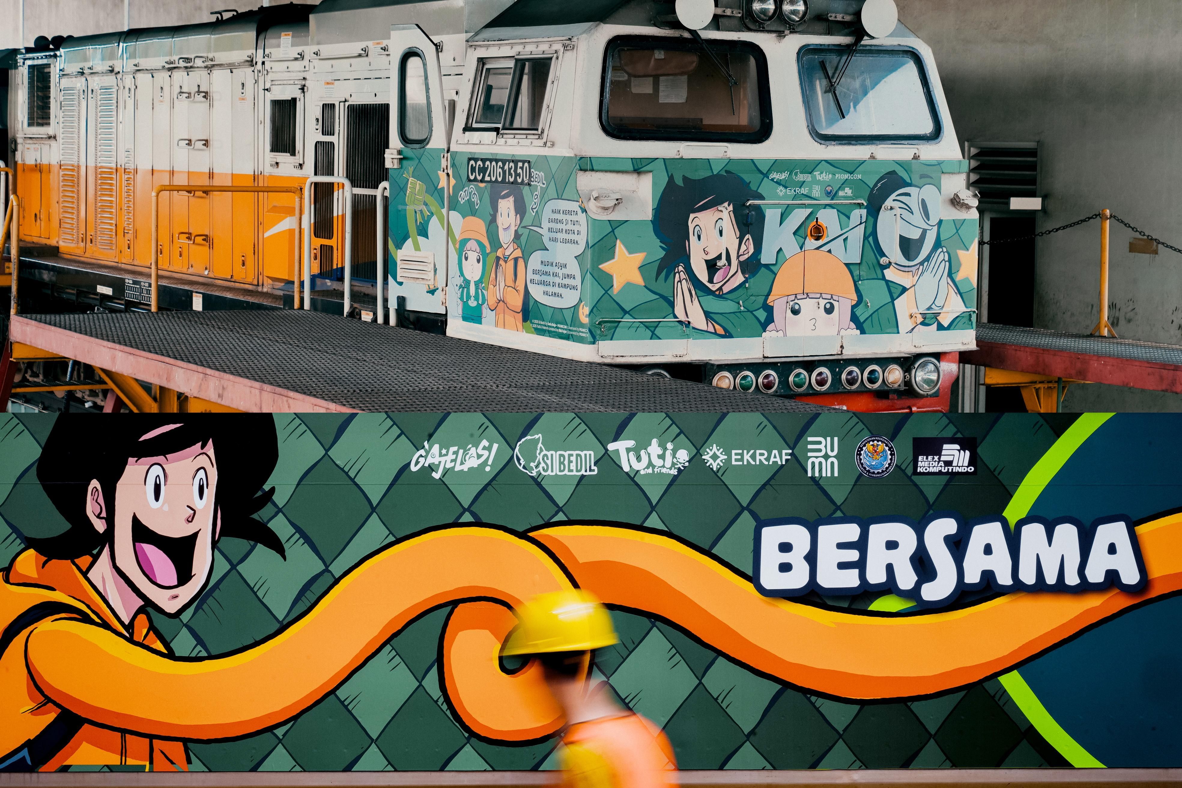 Mudik Jadi Menyenangkan! Kemenekraf - KAI Hadirkan Karakter Komik Lokal di Stasiun dan Gerbong Kereta 