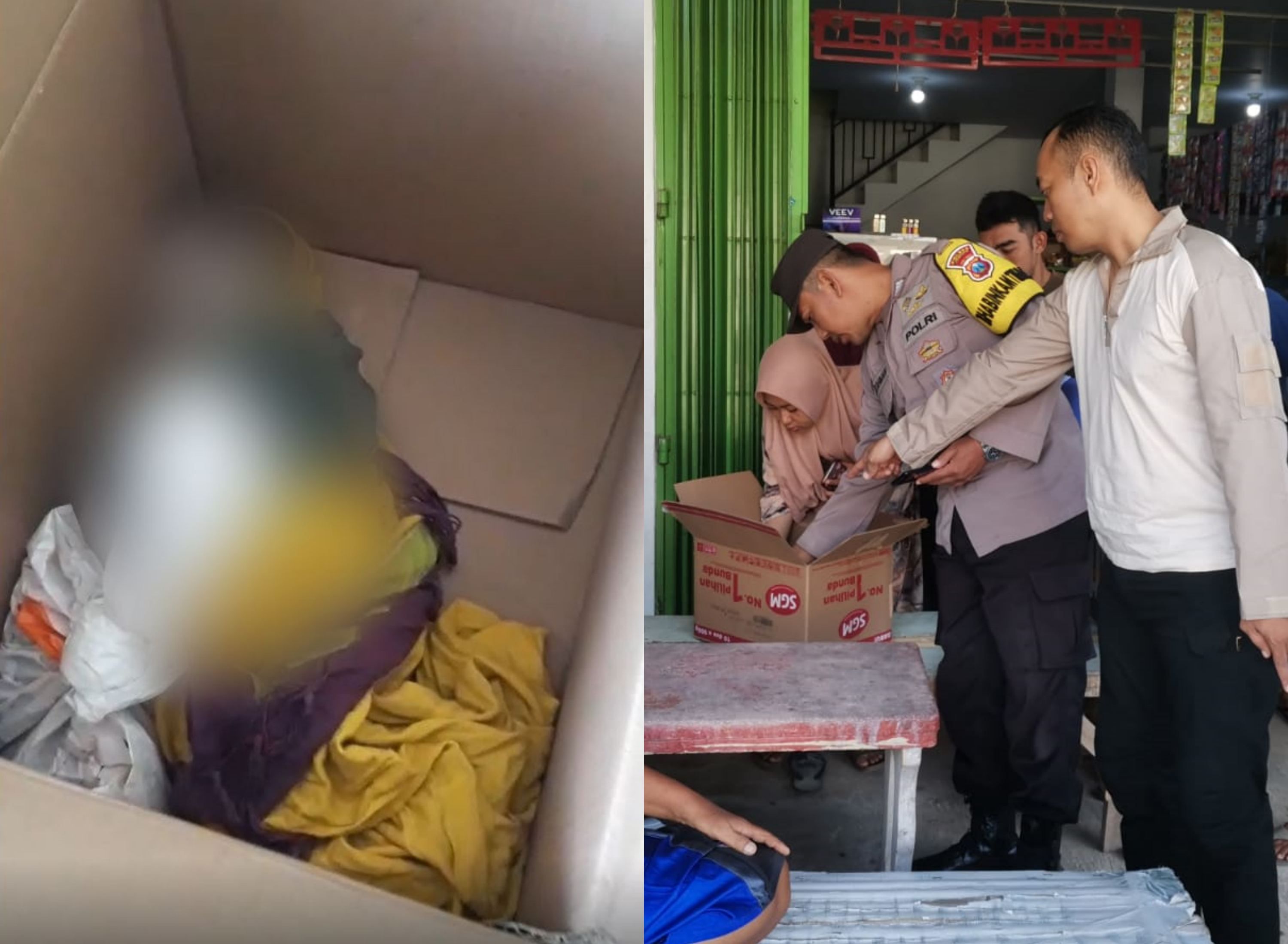 Penemuan Mayat Bayi Dalam Kardus Terbungkus Kain bikin Heboh Warga Ajung Wetan Jember