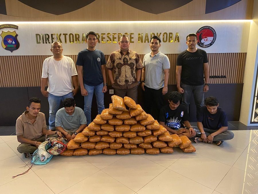 Polri Gagalkan Peredaran 47 Kg Ganja di Sumbar, 4 Pelaku Digulung