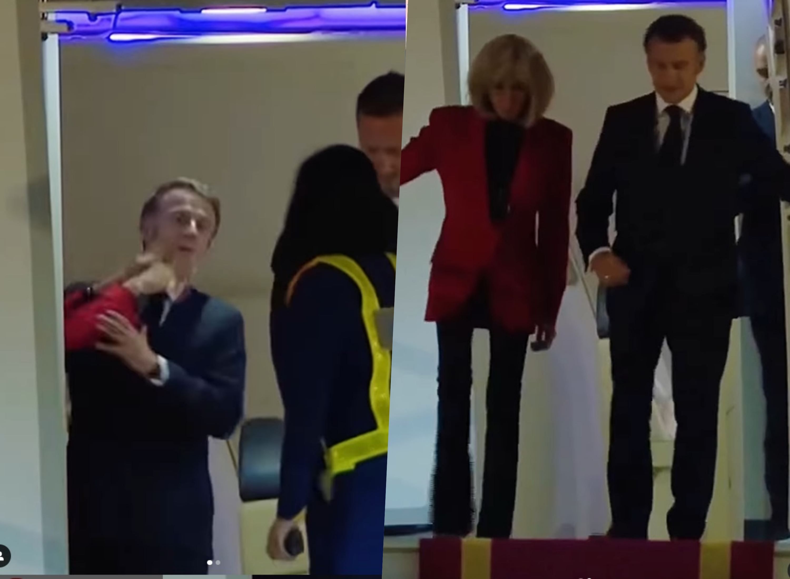 Momen Wajah Presiden Macron Ditoyor Istrinya di Pesawat Viral, Berantem atau Bercanda?