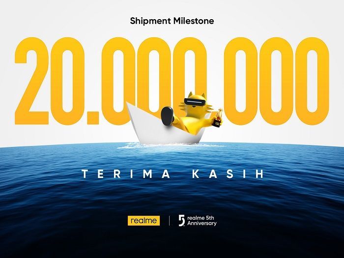 Selama 5 Tahun di Indonesia, realme Capai 20 Juta Pengiriman Ponsel