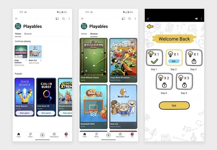 Kenalan dengan 'Playables', Fitur Baru YouTube untuk Pengguna Premium