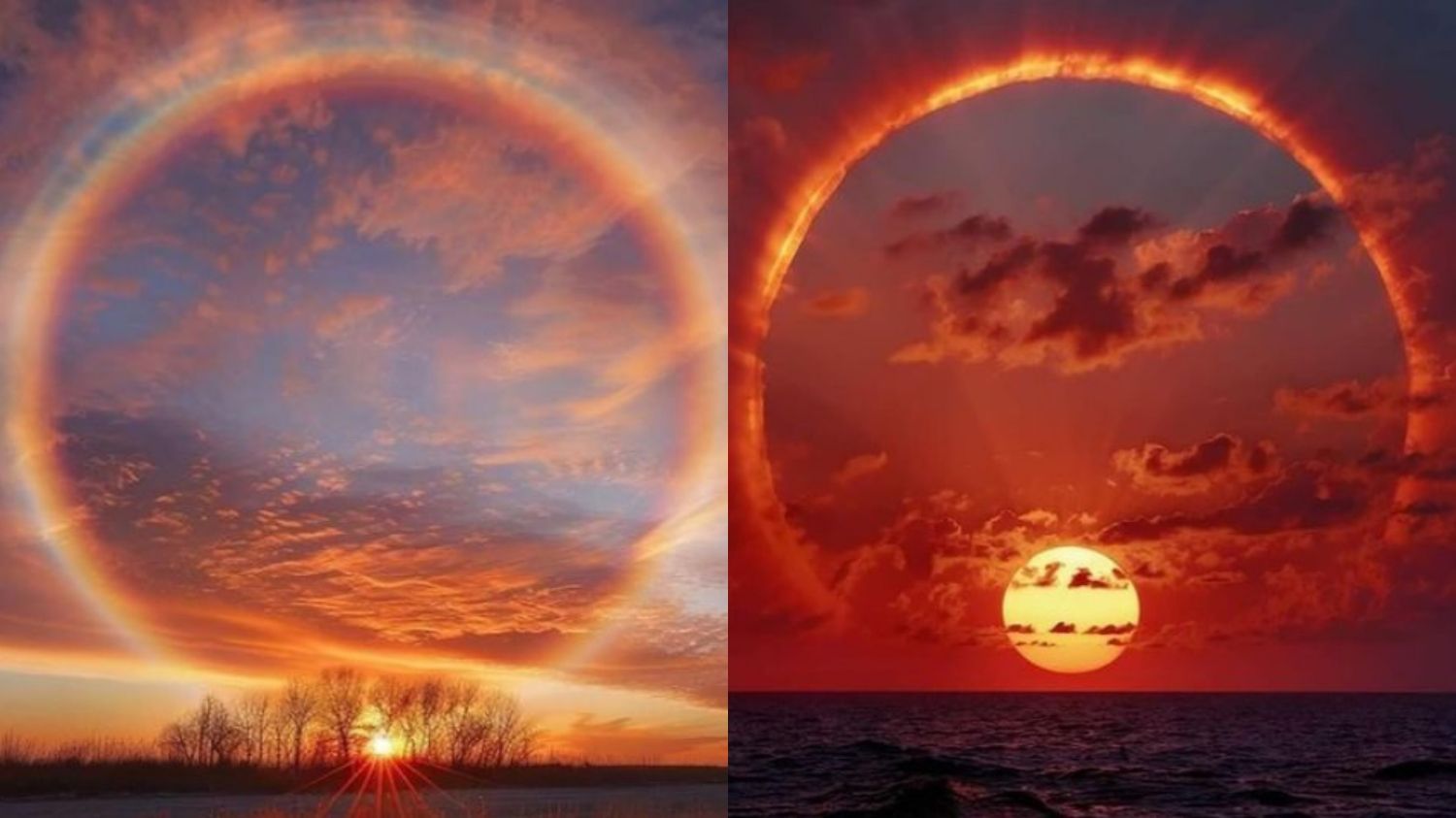 Momen Fotografer Abadikan Fenomena Langka Solar Halo saat Matahari Terbit