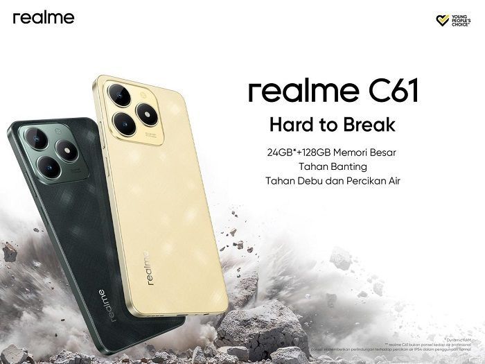 5 Kelebihan Realme C61, Klaim Tahan Banting hingga Aman saat Jatuh dari Ketinggian 1 Meter!