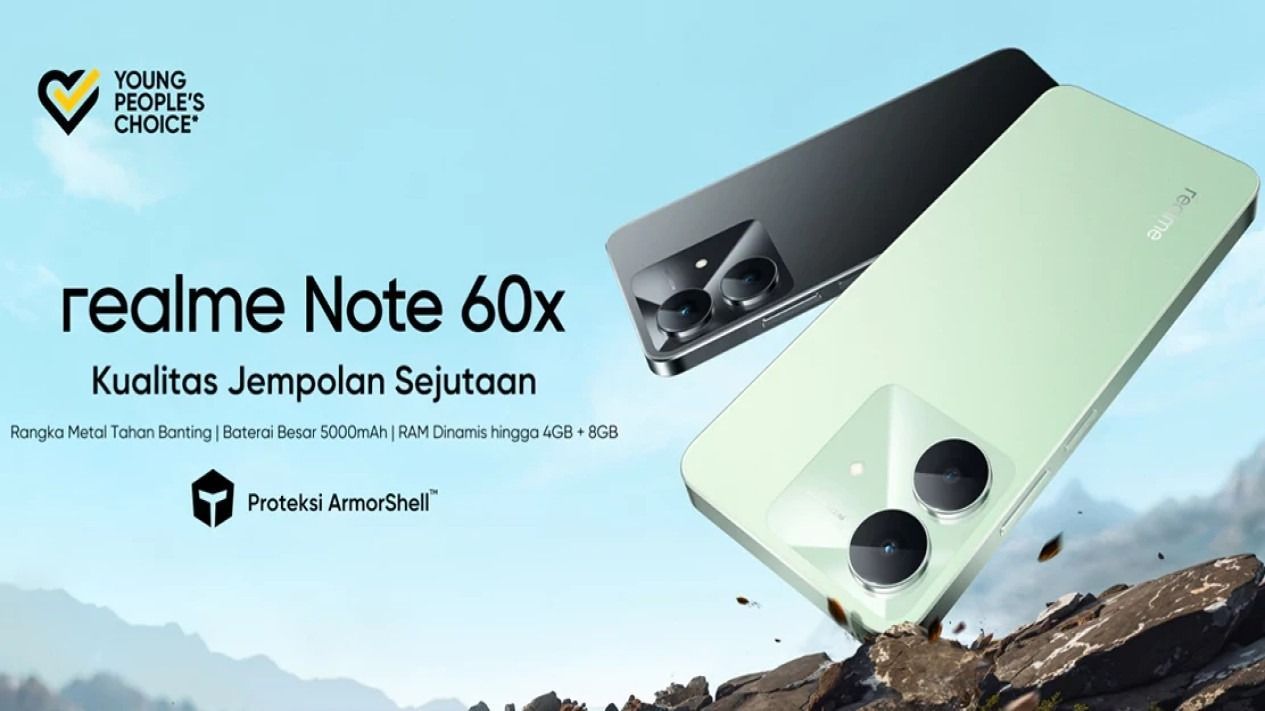 Realme Note 60x Hadir di Indonesia dengan Unisoc T612 dan Harga Rp 1,249 Juta!