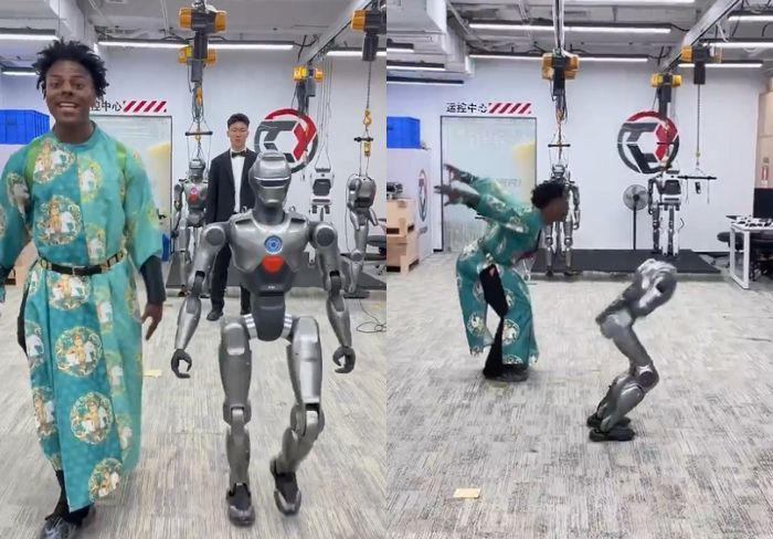 Momen iShowSpeed Lakukan Backflip dan Dance Bareng Robot Canggih saat di China