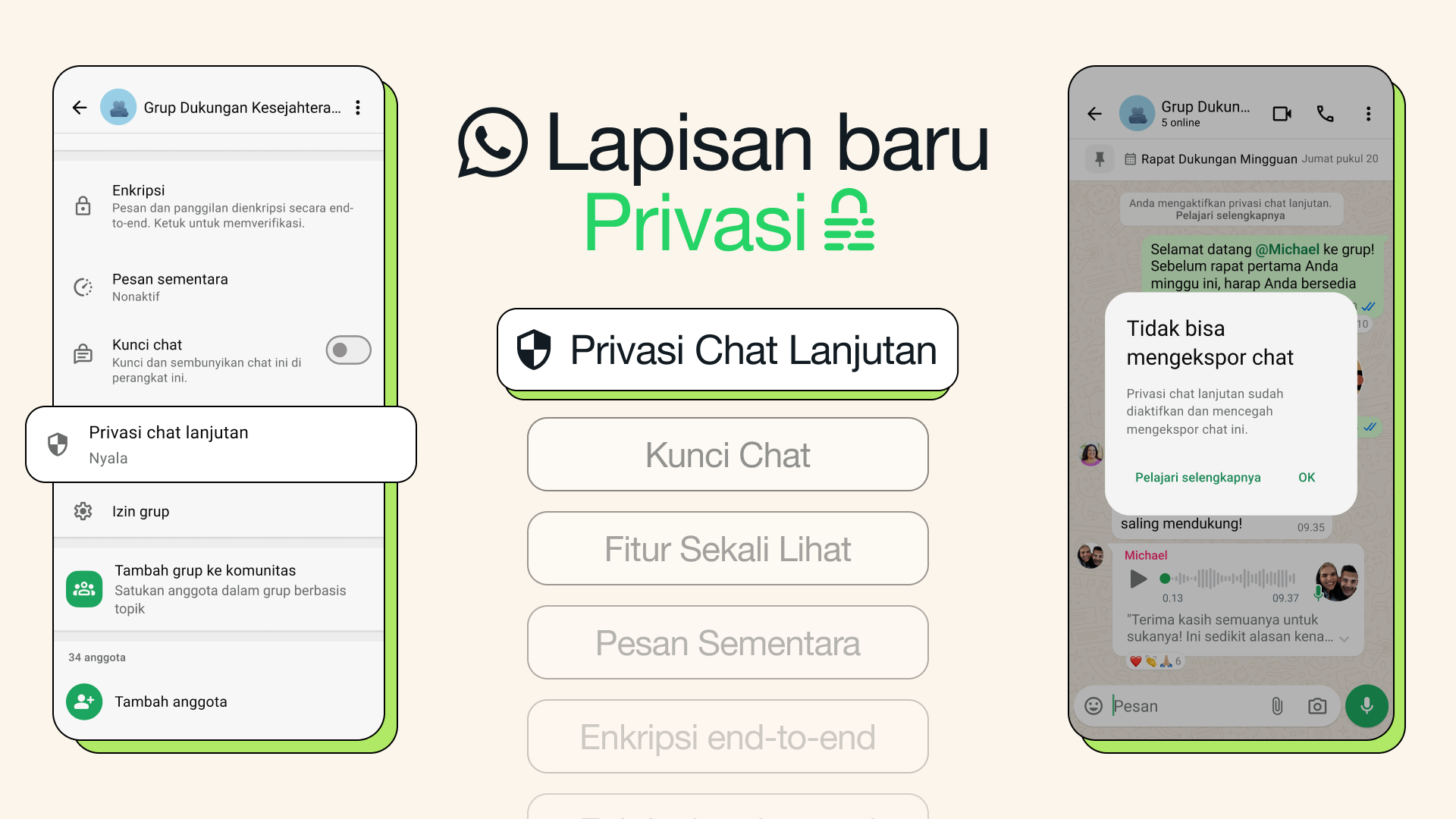 WhatsApp Tambahkan Fitur Privasi Chat, Obrolan Lebih Aman dari Kebocoran