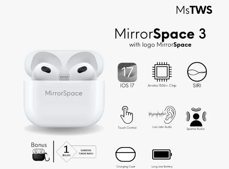 TWS Kualitas Premium Harga Terjangkau, Desain Mirip AirPods dan Bass Mantap!