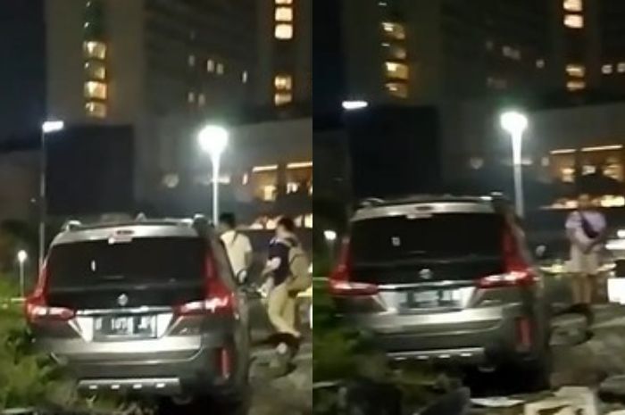 Mobil Suzuki Ertiga 'Hajar' Pagar Air Mancur Bundaran HI Jakarta, Sopir Luka-Luka