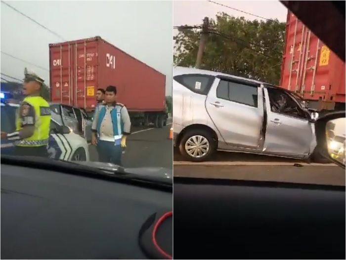 Brak! Taksi Online Hajar Truk Tronton di Tol Kapuk, Penumpangnya Tewas!