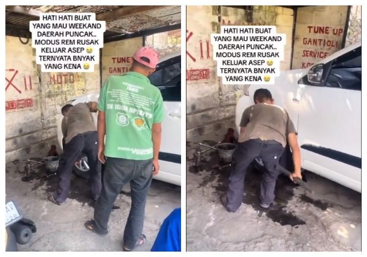 Viral Bengkel Modus Rem Berasap di Puncak, Mobil Korban Langsung Dibongkar!