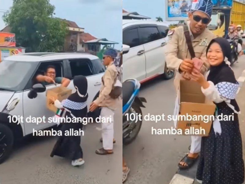 Viral Aksi Pemobil Mini Copeer Berdonasi Untuk Palestina di Jalanan Kalsel, Uangnya Segepok Warna Merah!