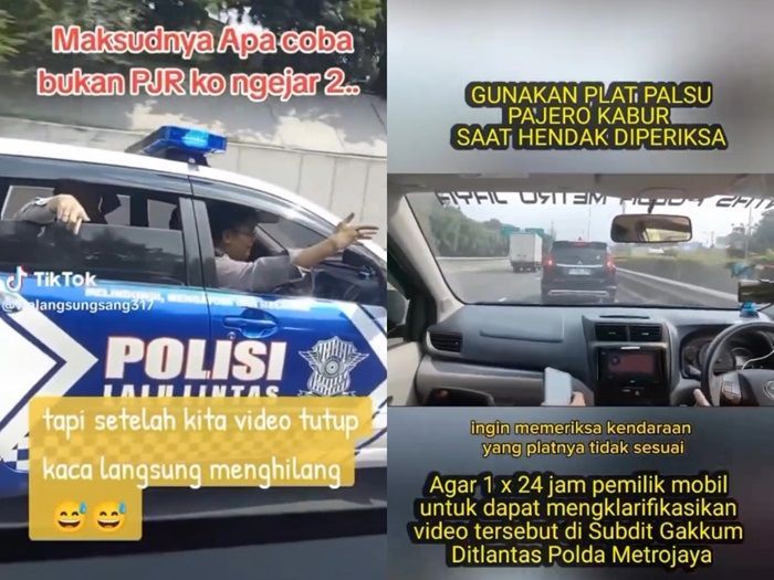 Aksi Pengendara Pajero Pelat Palsu Rekam Mobil Polisi saat Dikejar, Polda Metro Jaya Tunggu Klarifikasi