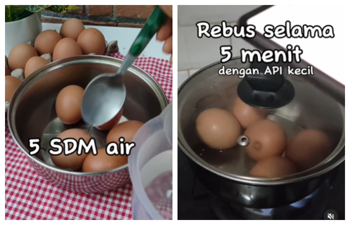 Viral Trik Hemat Rebus Telur Cuma Pakai 5 Sendok Makan Air, Emang Bisa Matang?