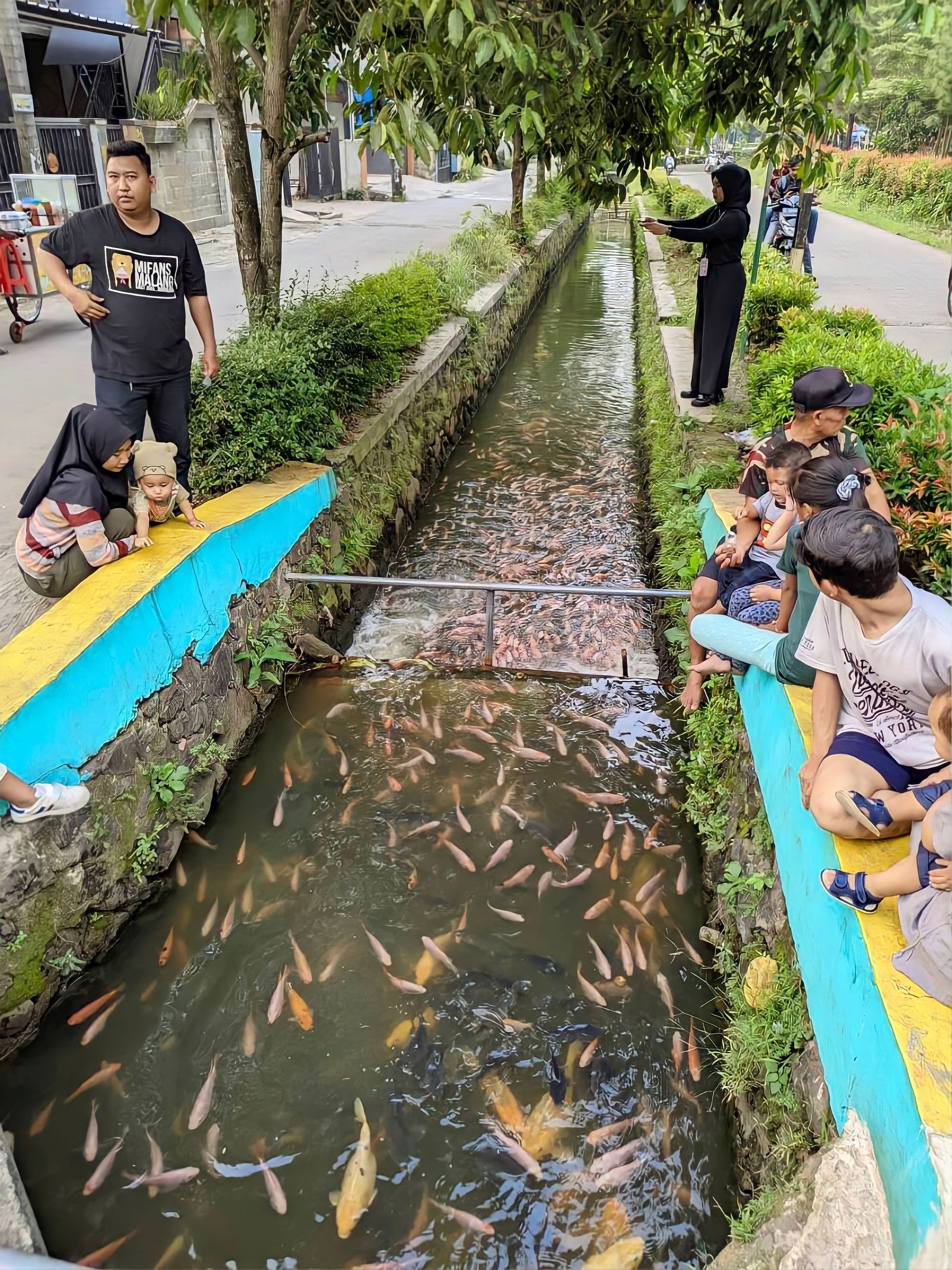 Keren! Selokan Air di Tangsel Mendadak Disulap Jadi Kolam Ikan, Bikin Betah Santai Lama-lama