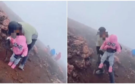 Viral! Balita 2 Tahun Diajak Ortu Mendaki Gunung Kerinci, Merengek Nggak Sanggup Jalan