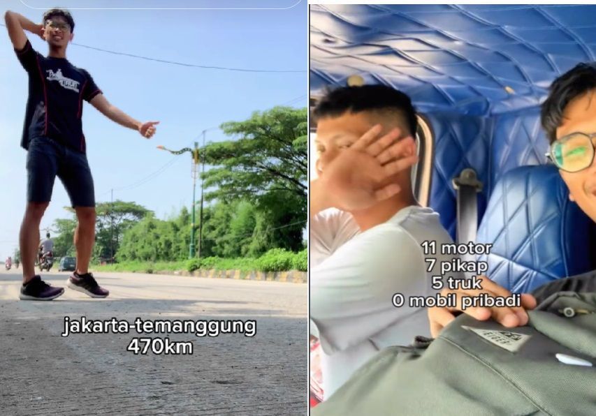 Pemuda Ini Mudik Hemat dari Jakarta-Temanggung Hanya Memanfaatkan 'Jempol': Nebeng Pikap hingga Truk