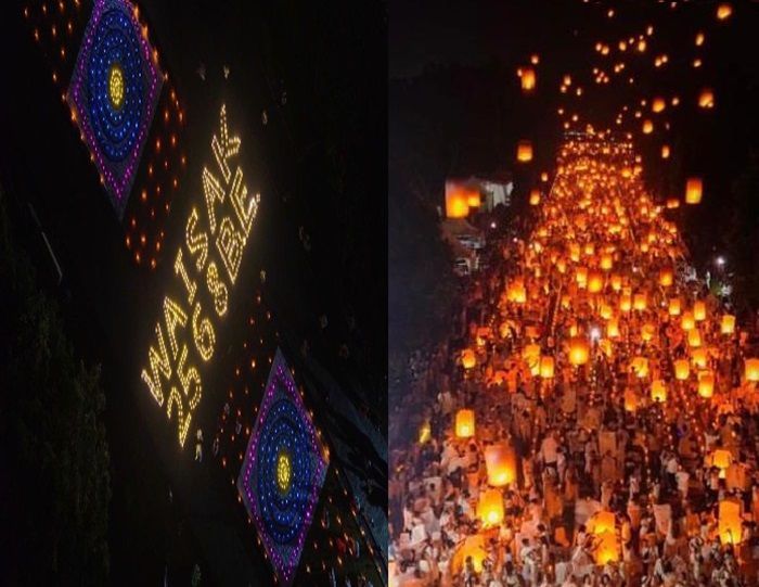 Kilau Ribuan Lampion Terangi Langit Borobudur di Waisak 2024