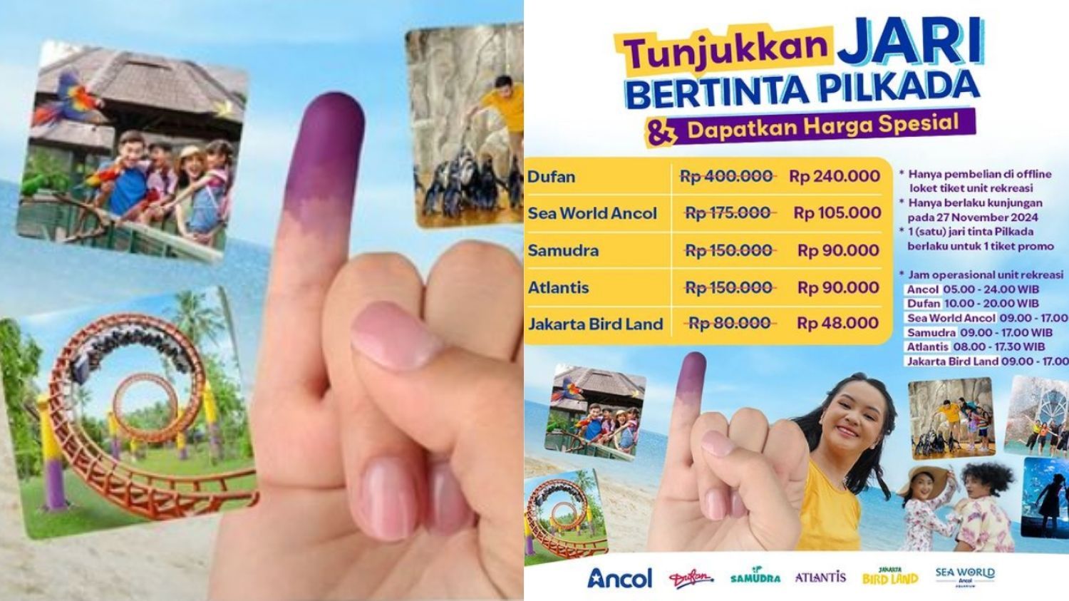 Promo Pilkada 2024, Ancol Tawarkan Promo Spesial dengan Diskon Tiket Rekreasi!