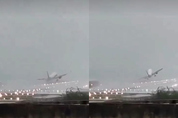 Viral, Detik-detik Pesawat Nyaris Kecelakaan di Bandara Chennai India Akibat Topan Fengal