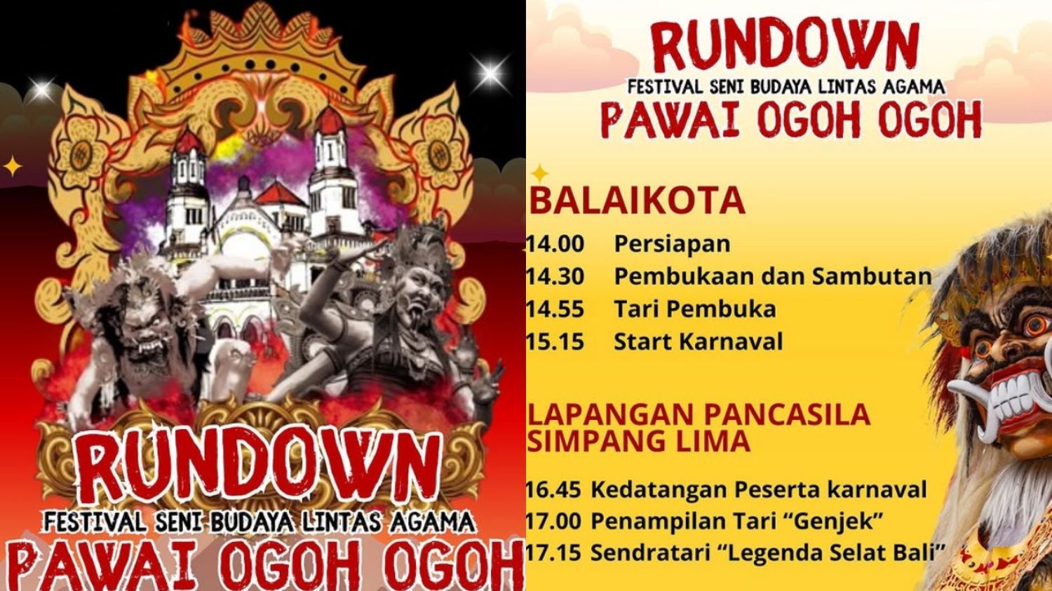 Festival Seni Budaya Lintas Agama dan Pawai Ogoh-ogoh di Semarang, Catat Rundownnya! 