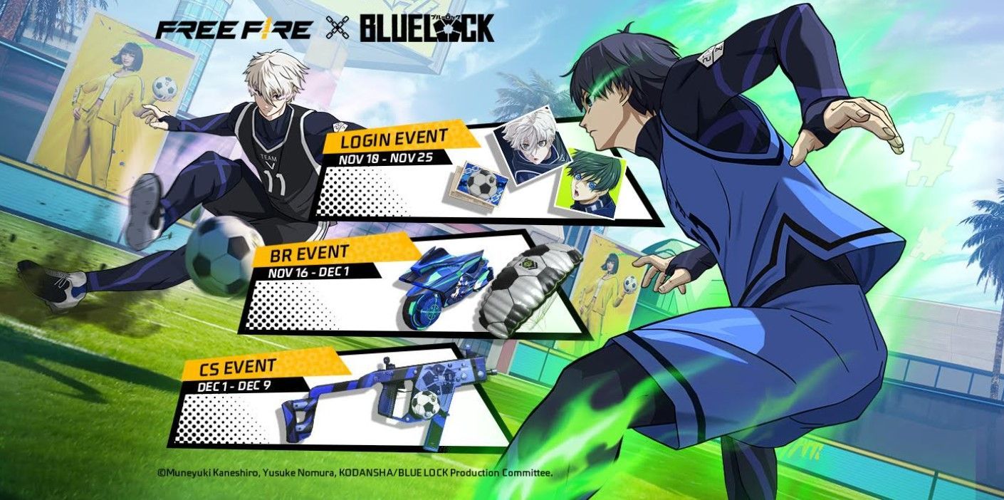 Kolaborasi Free Fire dan BLUE LOCK Hadirkan Bundle Bertema Isagi Yoichi dan Nagi Seishiro