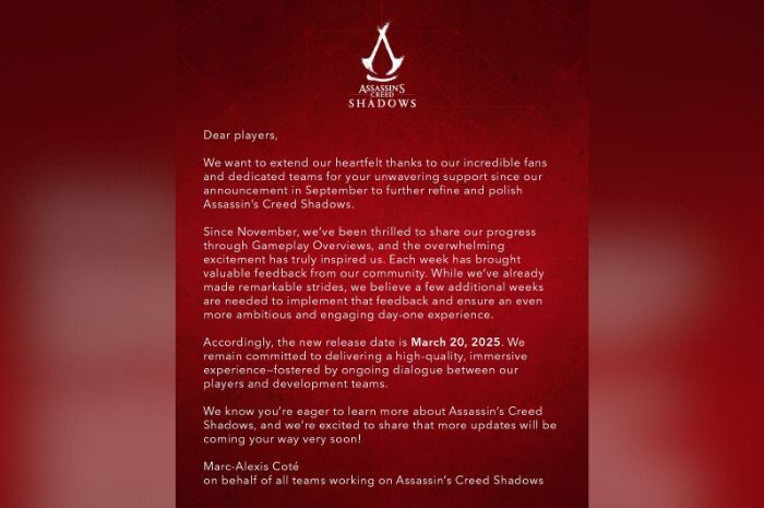 Assassin’s Creed Shadows Ditunda ke Maret 2025 Demi Peningkatan Kualitas