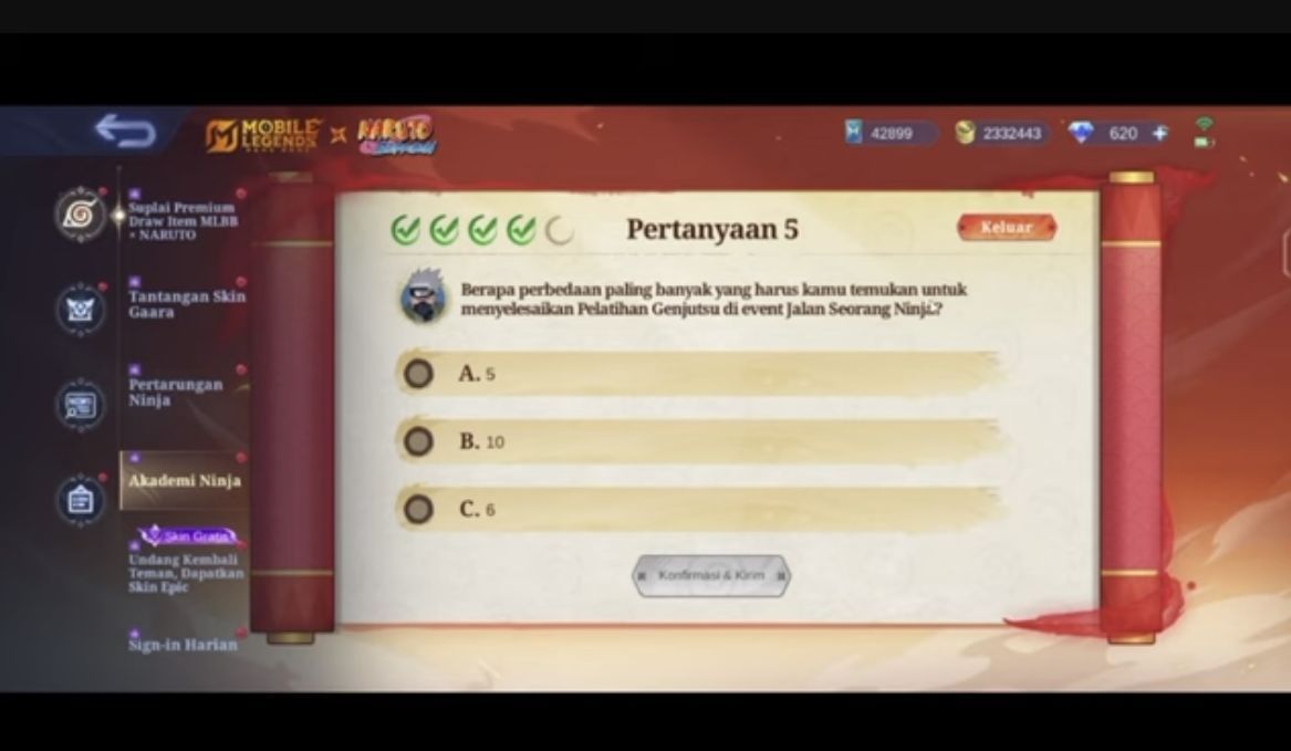 15 Kunci Jawaban MLBB X Naruto, Yuk Kejar Hadiah Emote Deidara Gratis