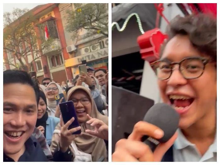 Momen Erick Thohir Nyanyi 'Mau Dibawa Kemana' Bareng Ardihto di Braga, Langsung Dikerebutin Pengunjung