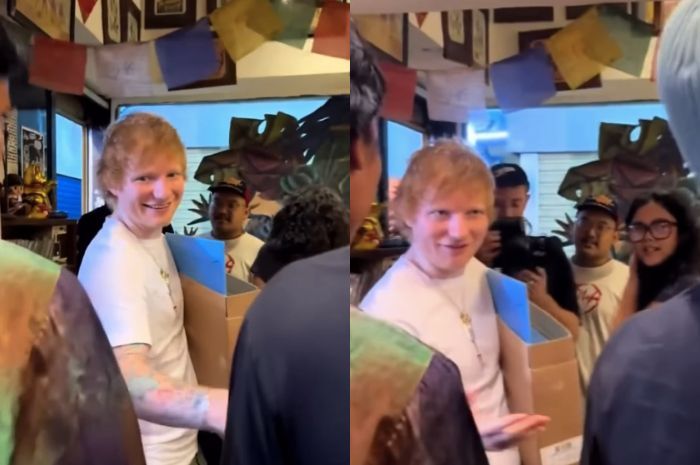Jelang Konser, Ed Sheeran Kepergok Kaosan Sambil Jalan-Jalan ke Pasar Santa