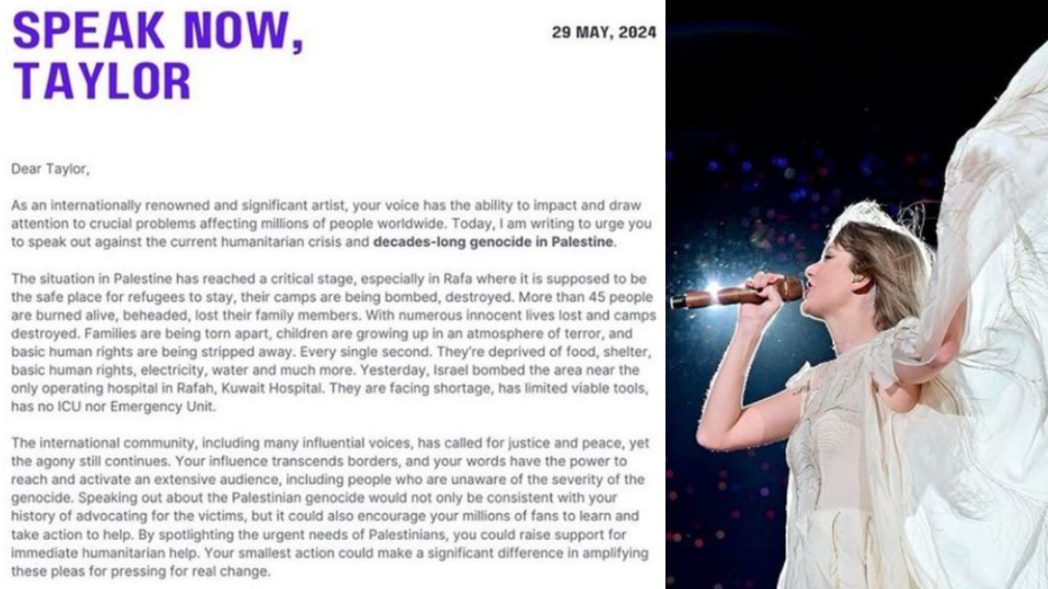 Taylor Swift Didesak Penggemar untuk Serukan Isu Gaza: Speak Now, Taylor!