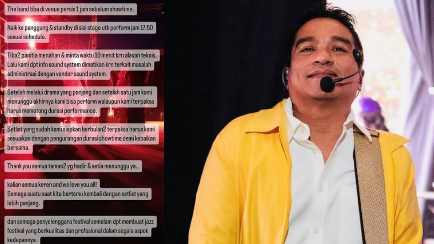 Indra Lesmana Klarifikasi dan Ungkap Kekecewaan pada MC Festival Musik Karena Dituduh Telat Manggung