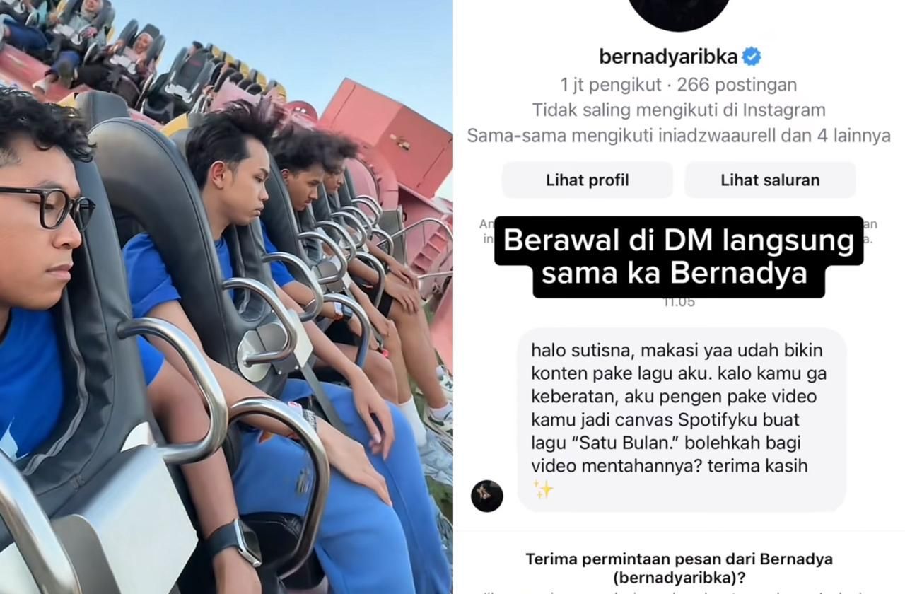 Naik Wahana Tanpa Ekspresi, Video Pria Ini Dipakai Bernadya untuk Klip 'Satu Bulan' di Spotify