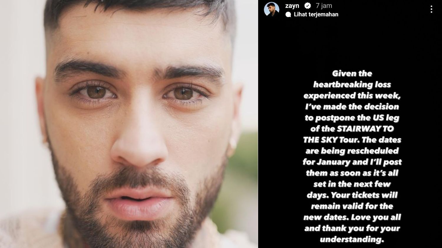Zayn Malik Tunda Tur 'Stairway to the Sky' di AS, Masih Berduka atas Meninggalnya Liam Payne